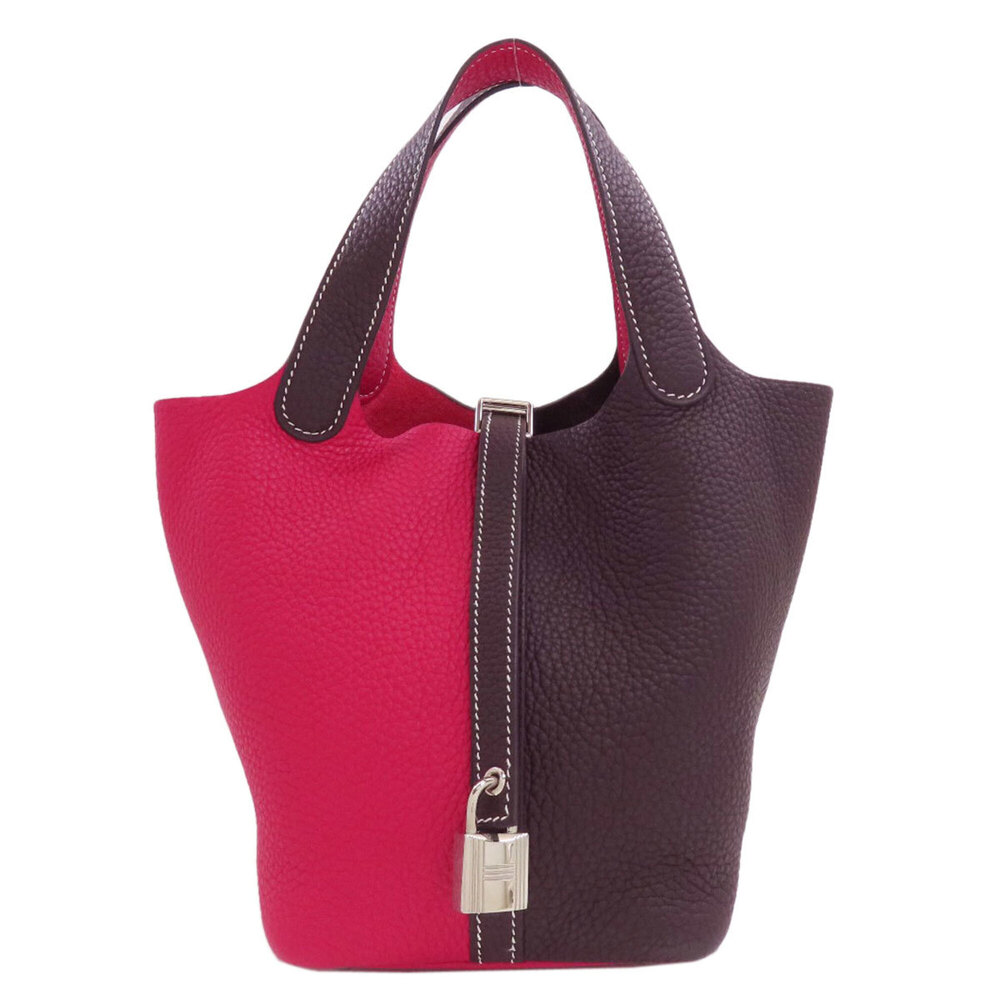 Hermes Picotin Lock PM Casaque Silver Hardware Handbag Taurillon Leather Wome...